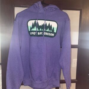 Depot Bay Oregon Purple Graphic Hoodie Sweatshirt